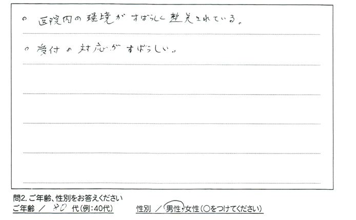 医院内の環境がすばらしく整備されている